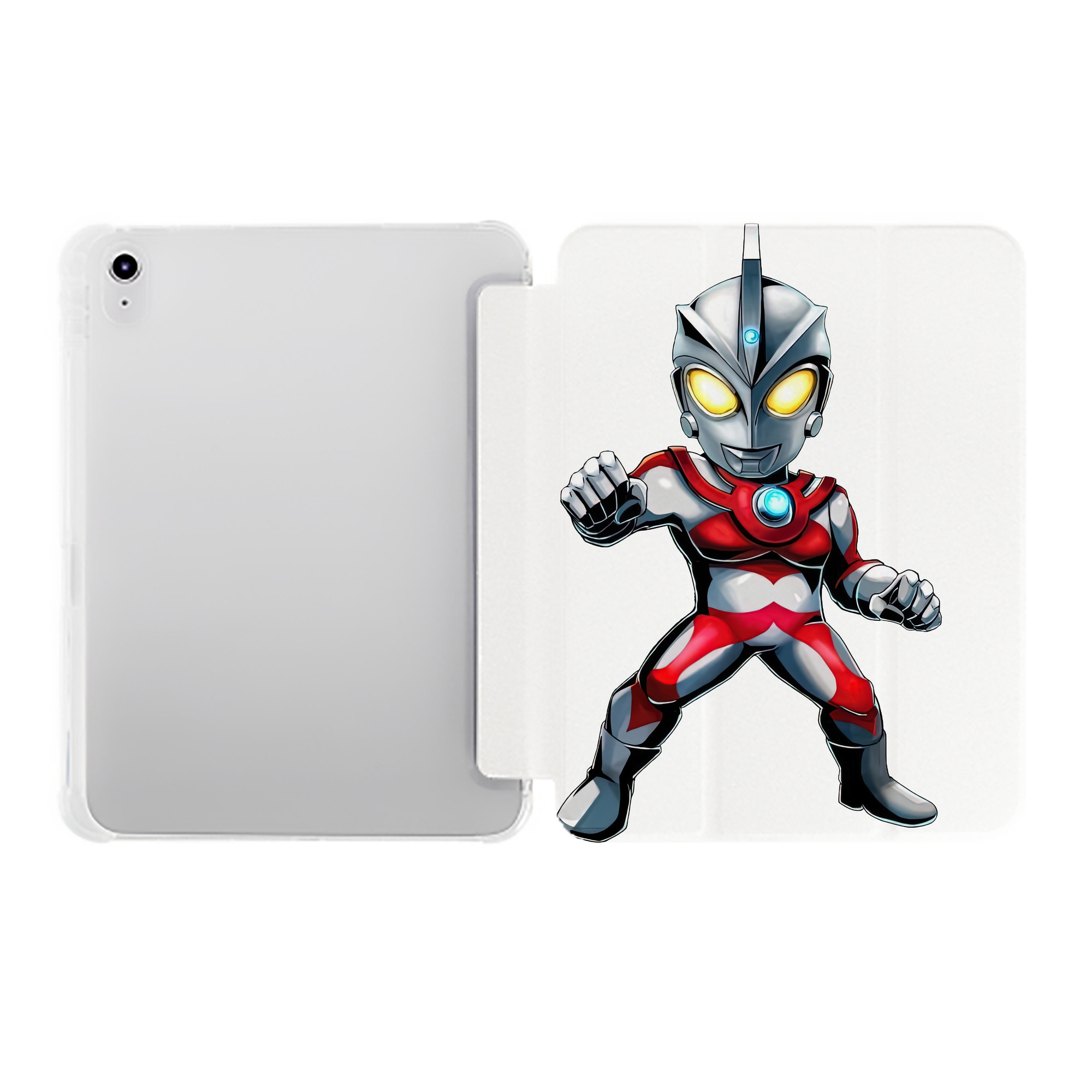 （画像用） ウルトラマン Ultraman IPad ケース ペン収納付き 三つ折りスタンド PUレザー×シリコン 対応機種9.5/10.5/10.9インチ